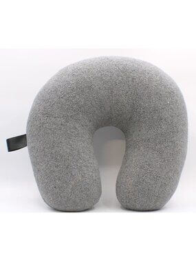 Travel Neck Pillow Zip Cover Washable Neck Relief Sleep Sitting Up Soft Gray